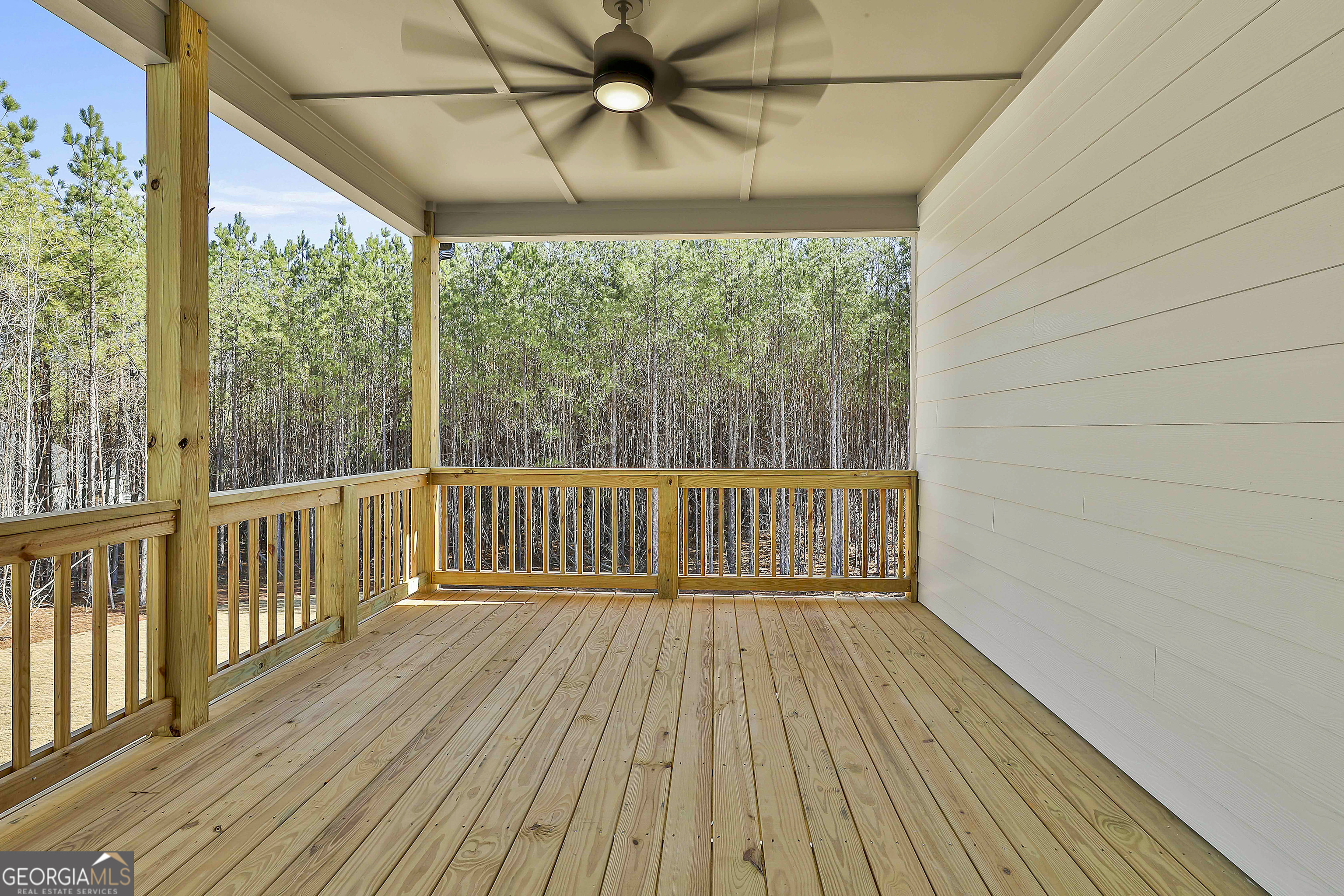 16 Nelson Way, Unit 38 Williamson, GA 30292 - Photo 37 of 44 a view of balcony with a wooden floor