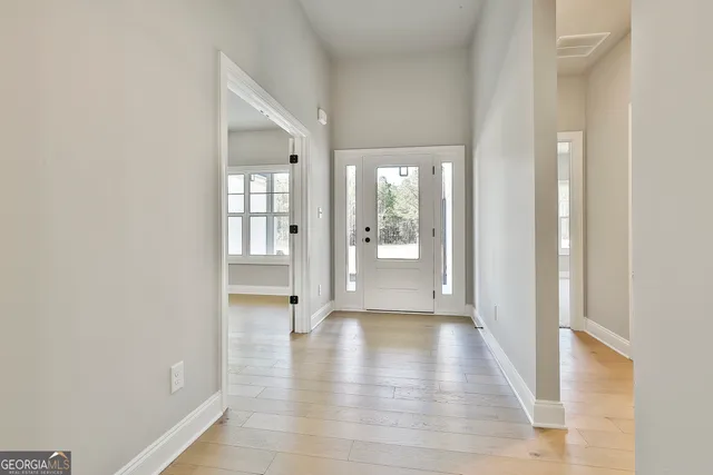 an empty room with a window