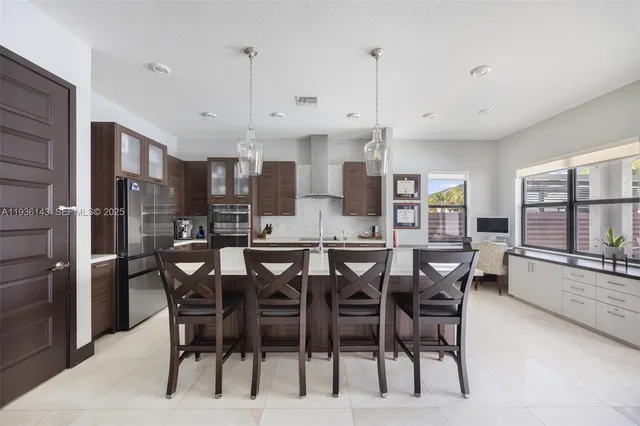 a view of a dining room and livingroom