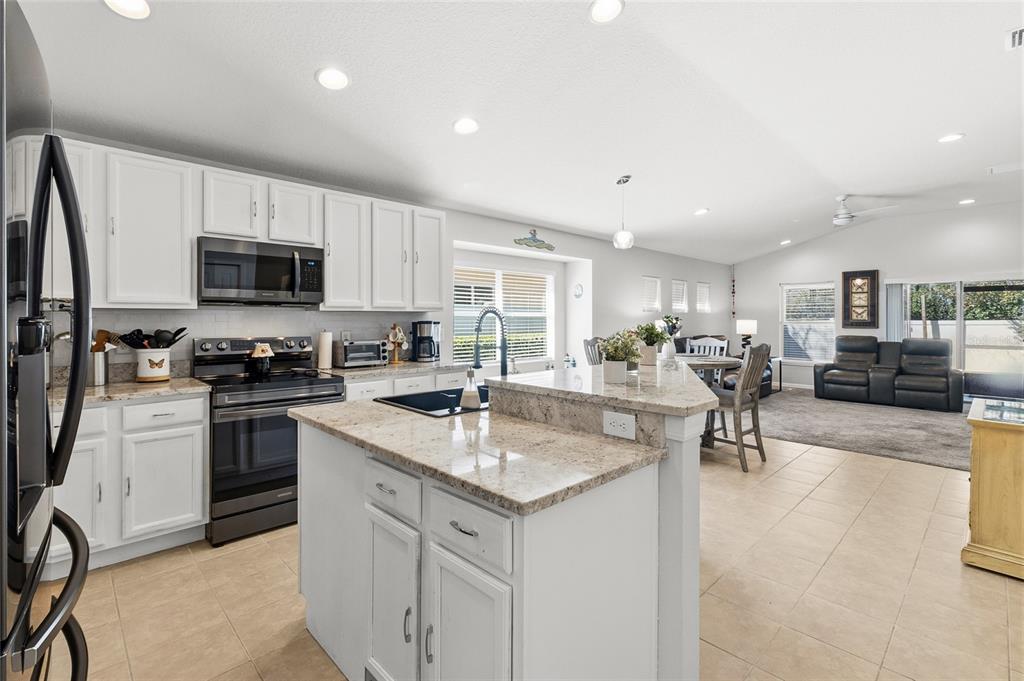 6641 Boulder Run Loop Wesley Chapel, FL 33545 - Photo 8 of 43 a kitchen with counter top space cabinets and stainless steel appliances