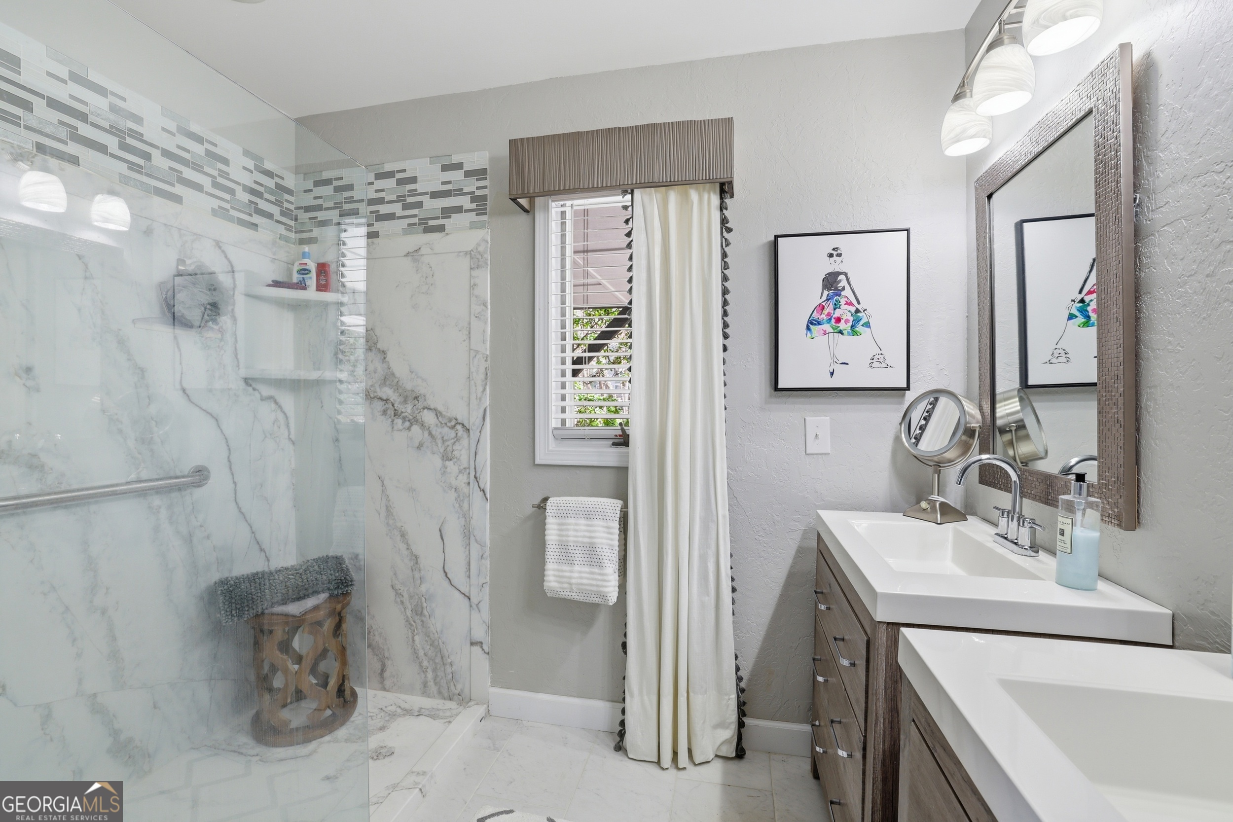 499 Ridgepole Drive Sky Valley, GA 30537 - Photo 22 of 58 a bathroom with a sink mirror vanity and toilet