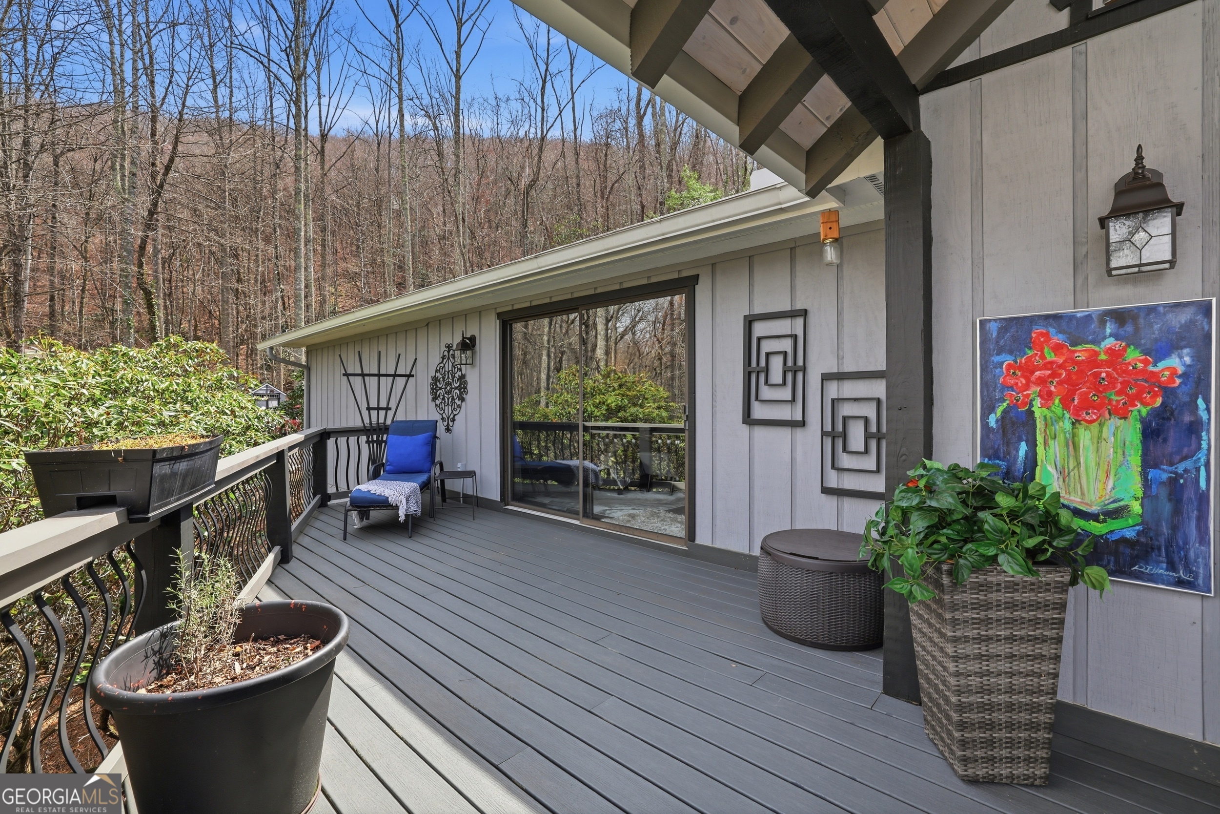 499 Ridgepole Drive Sky Valley, GA 30537 - Photo 51 of 58 a dining room with furniture and a potted plant