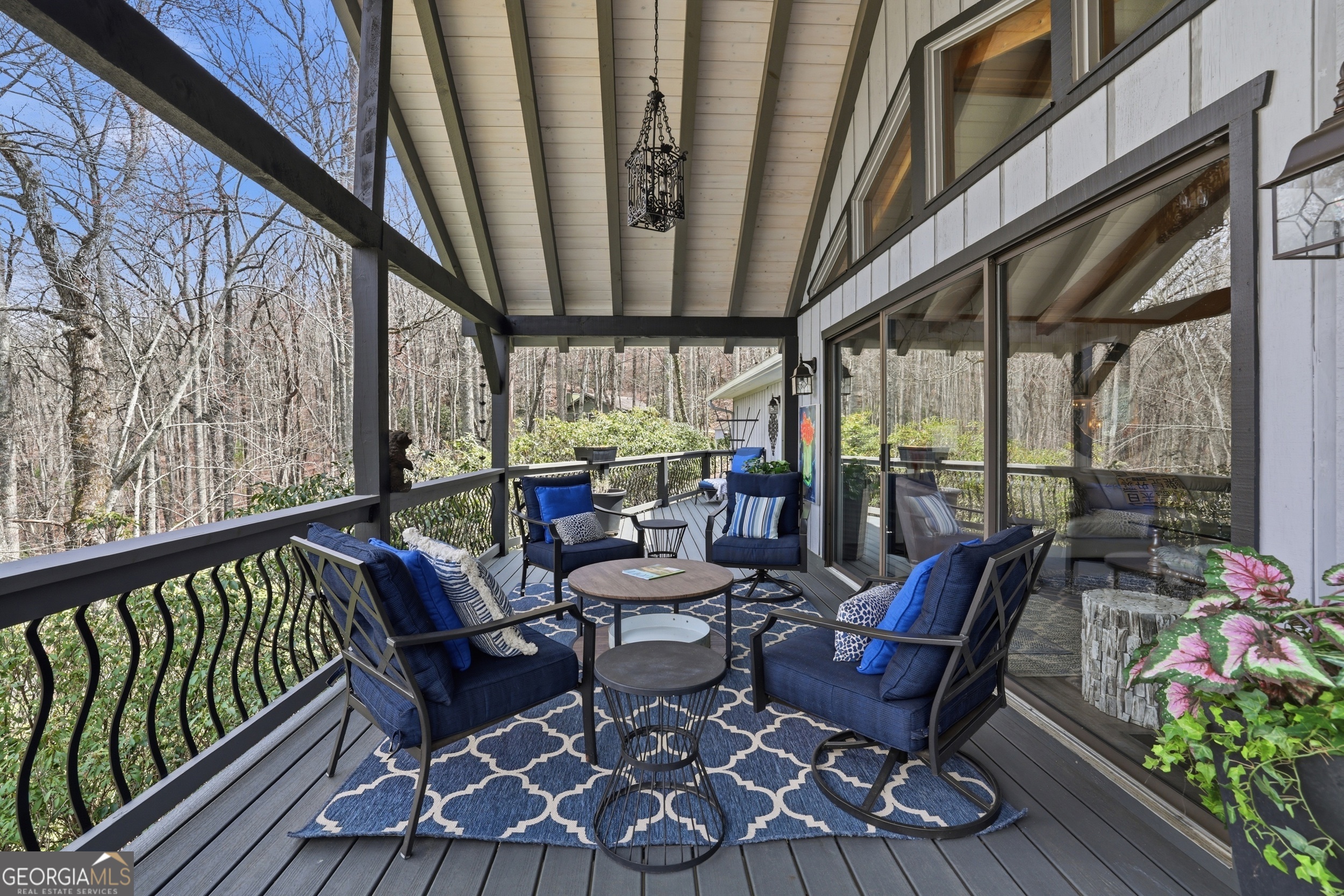 499 Ridgepole Drive Sky Valley, GA 30537 - Photo 53 of 58 a view of porch with furniture and garden view