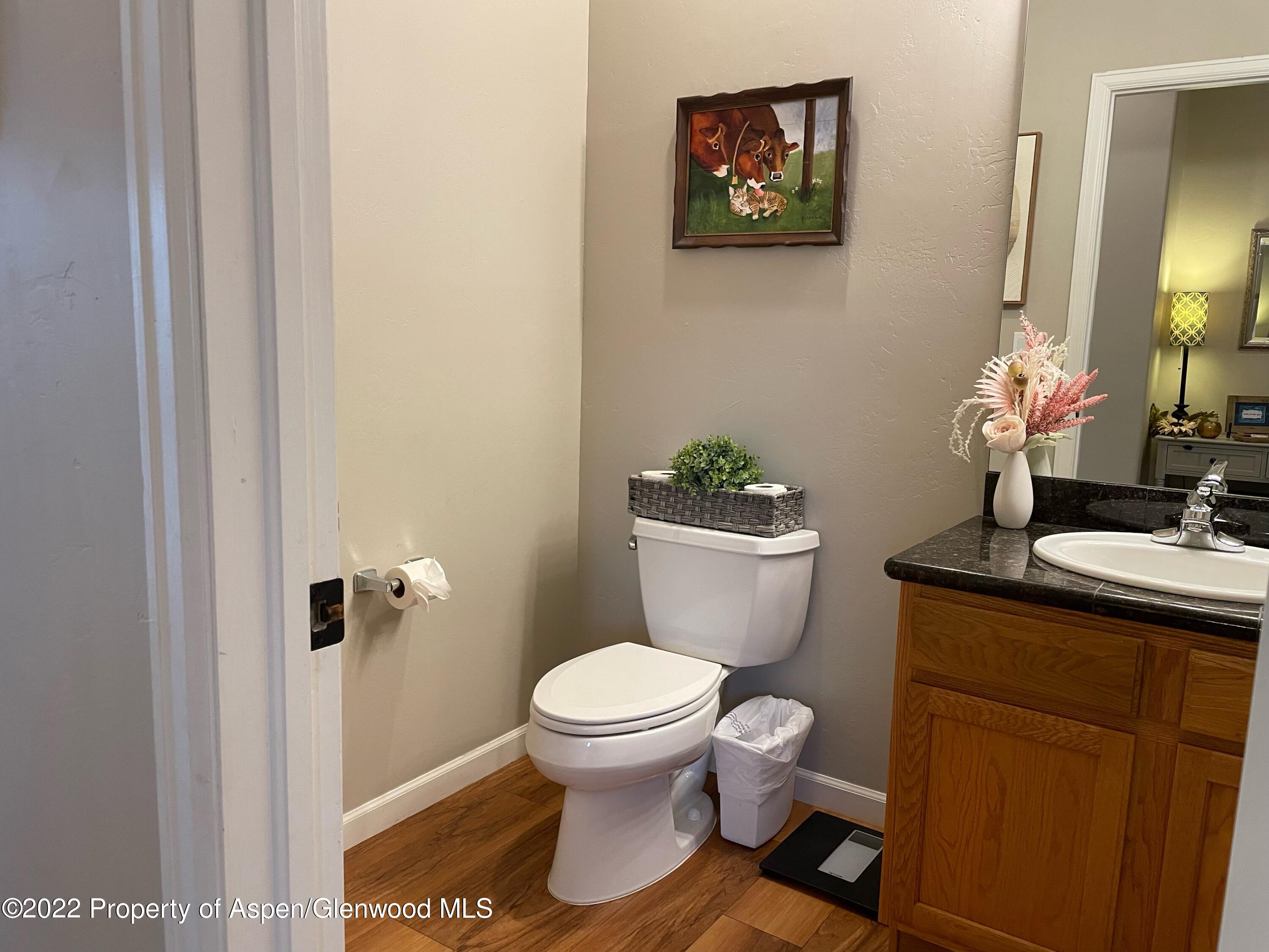 133 Castle Ridge Drive New Castle, CO 81647 - Photo 12 of 32 a bathroom with a granite countertop toilet sink and mirror