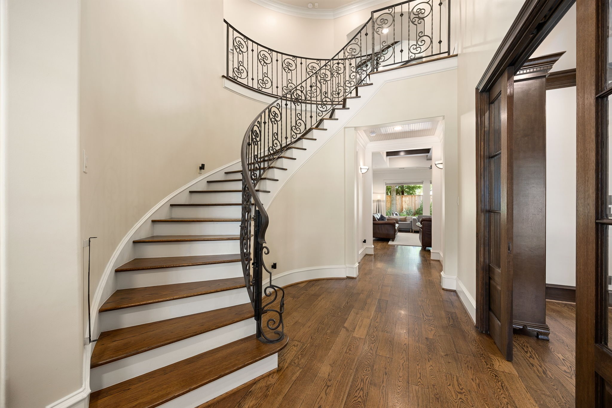 13310 Apple Tree Road Houston, TX 77079 - Photo 19 of 50 Beautiful staircase just off the entry is capable for a gate at the top and the bottom, but can easily be removed.