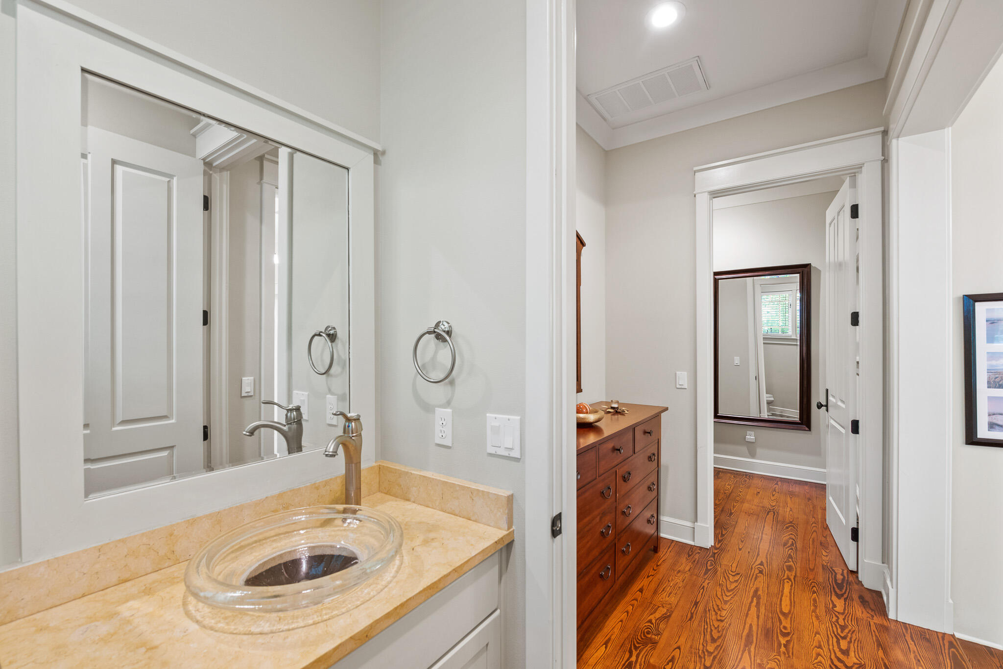106 Okeechobee West Santa Rosa Beach, FL 32459 - Photo 15 of 53 a bathroom with a sink and a mirror