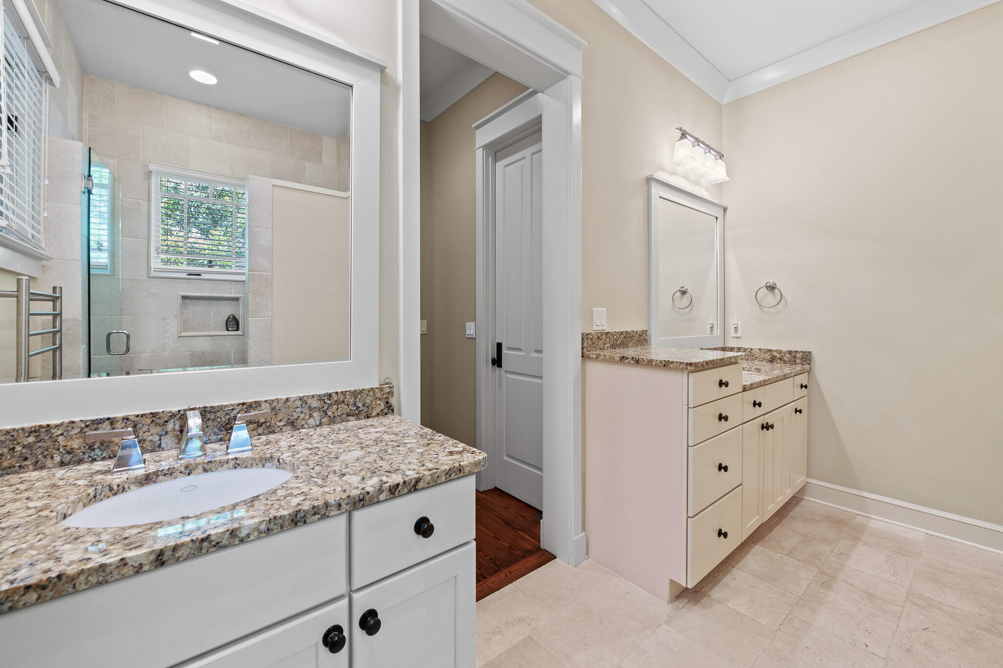 106 Okeechobee West Santa Rosa Beach, FL 32459 - Photo 22 of 53 a bathroom with a granite countertop sink and a mirror