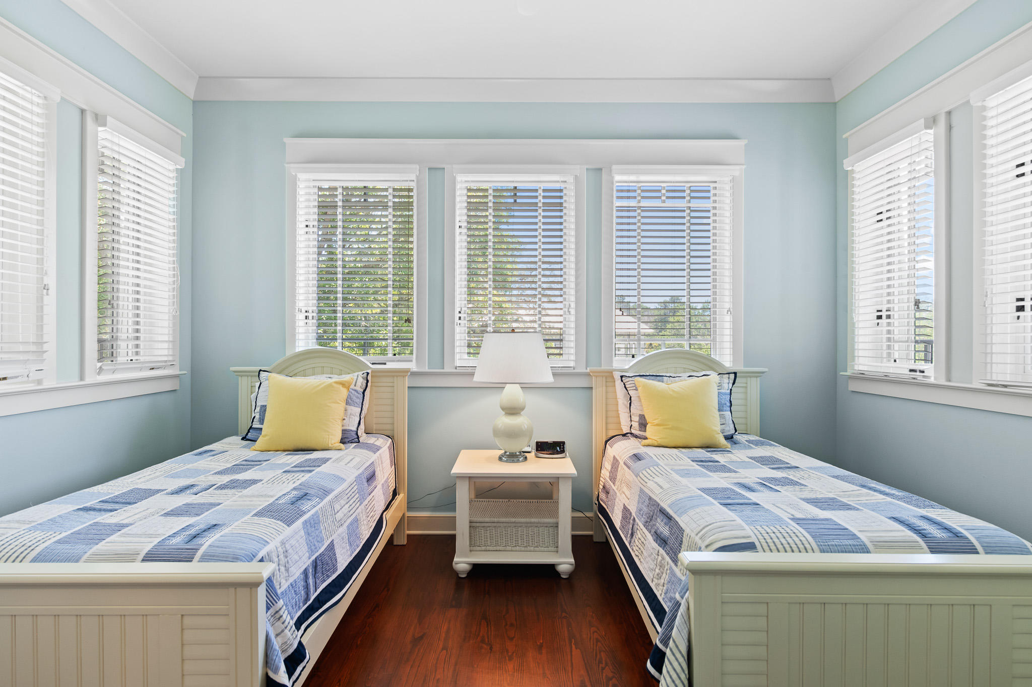 106 Okeechobee West Santa Rosa Beach, FL 32459 - Photo 35 of 53 a bedroom with a bed and wooden floor