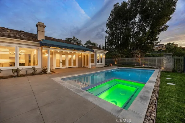a view of a yard with a garden