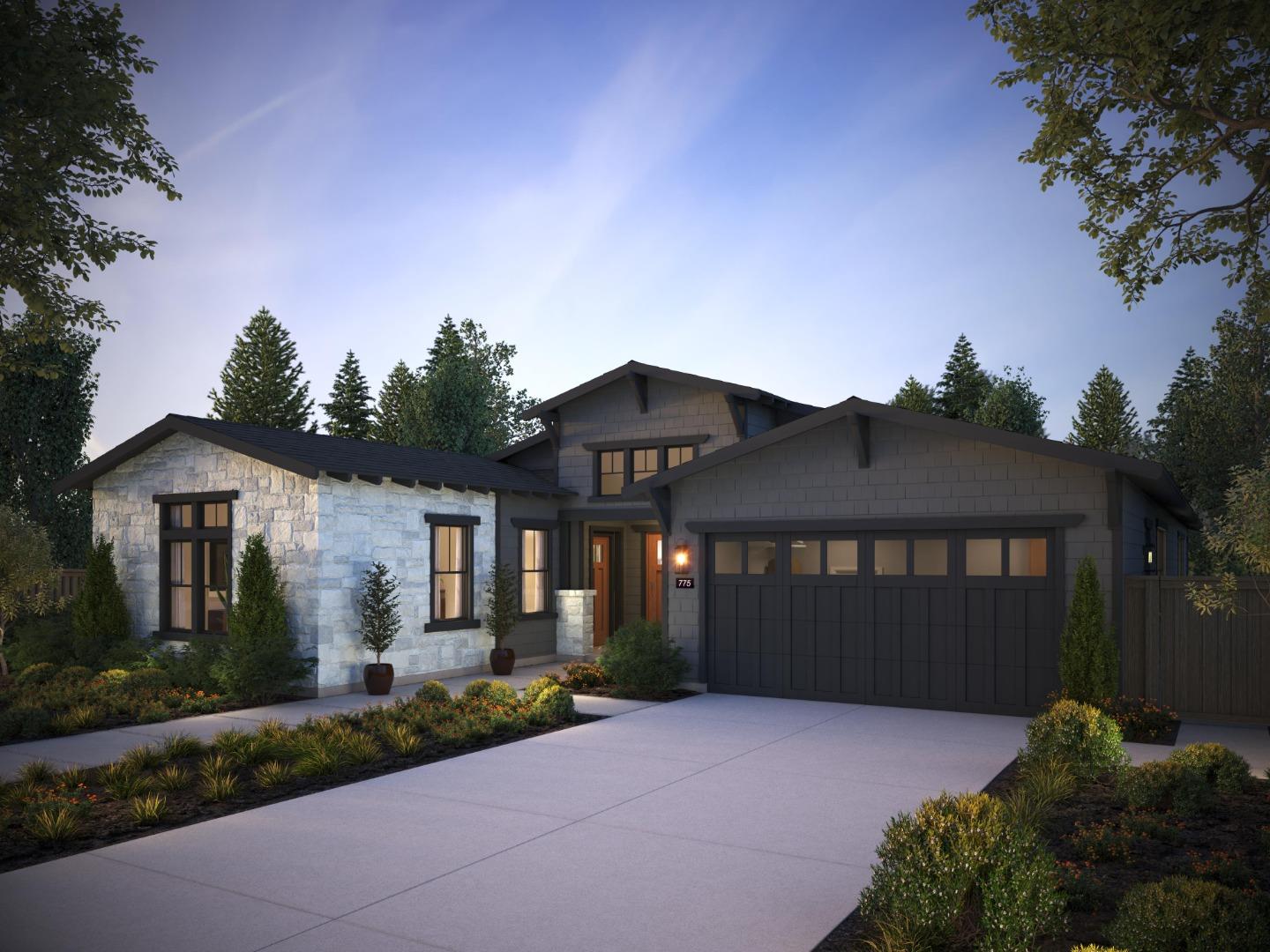 775 Edge Lane Los Altos, CA 94024 - Photo 2 of 3 a front view of a house with a yard and garage