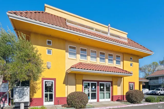 a front view of a building