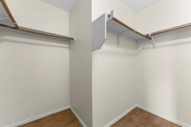 a view of small space with racks on the wall