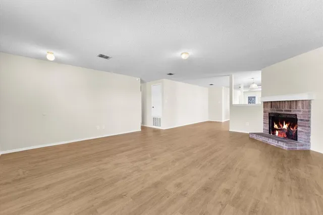 a view of a livingroom with a fireplace