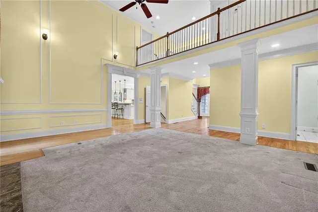 a view of an entryway with a house