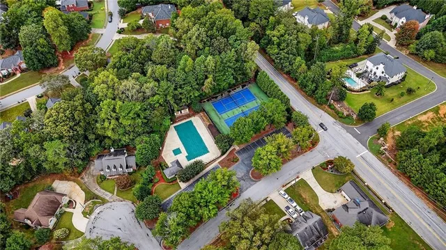 an aerial view of a house