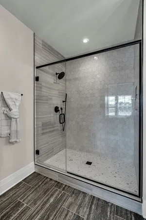 a bathroom with a shower