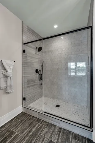 a bathroom with a shower