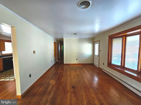 a view of swimming pool with a window