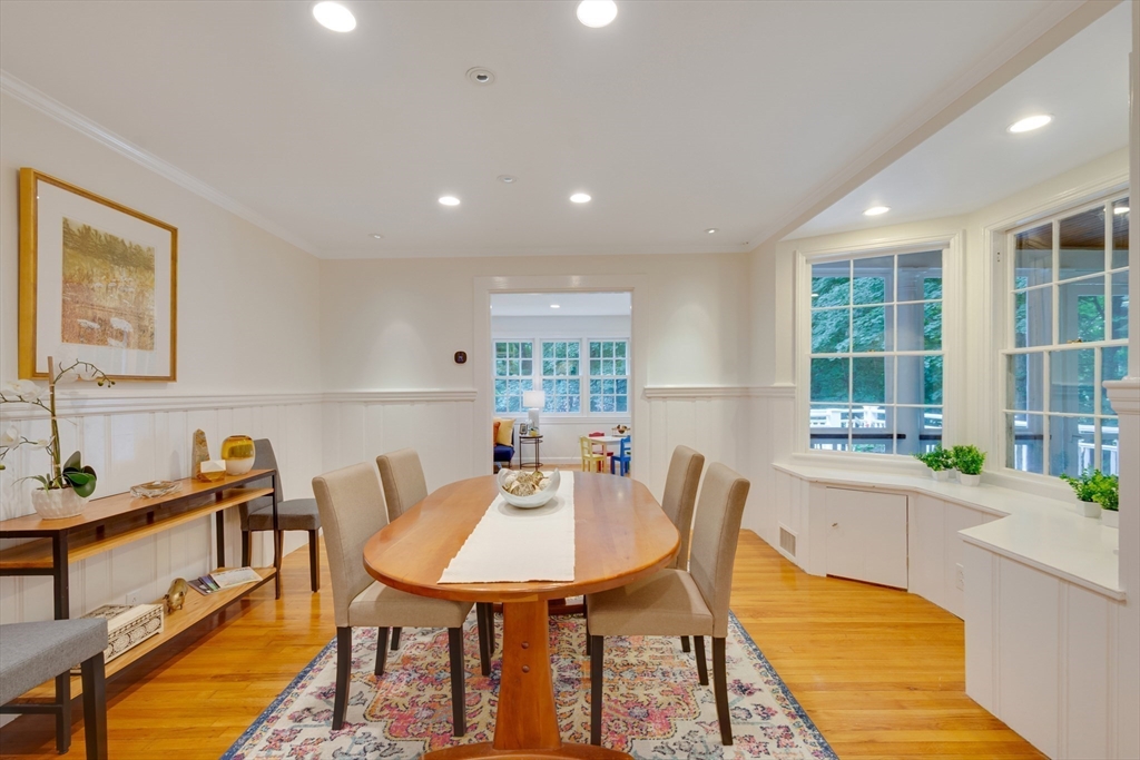 24 Beaver Pond Road Lincoln, MA 01773 - Photo 9 of 35 a view of a dining room with furniture window and outside view