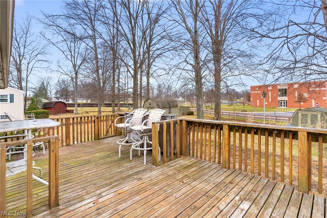 4686 Burkey Road Youngstown, OH 44515 - Photo 18 of 22 Wooden terrace featuring an outdoor structure