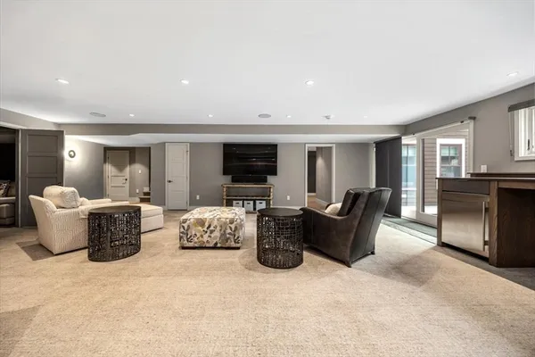 a living room with furniture and a couch