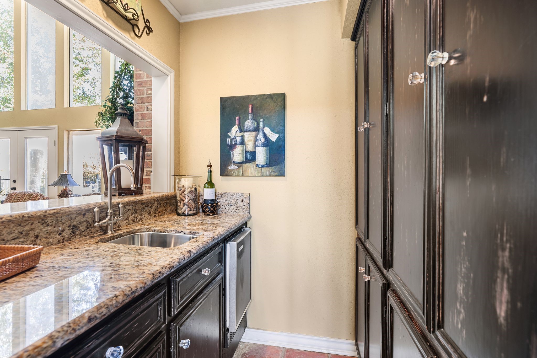 905 Sunny Lane Wharton, TX 77488 - Photo 23 of 50 a bathroom with a granite countertop sink and a mirror