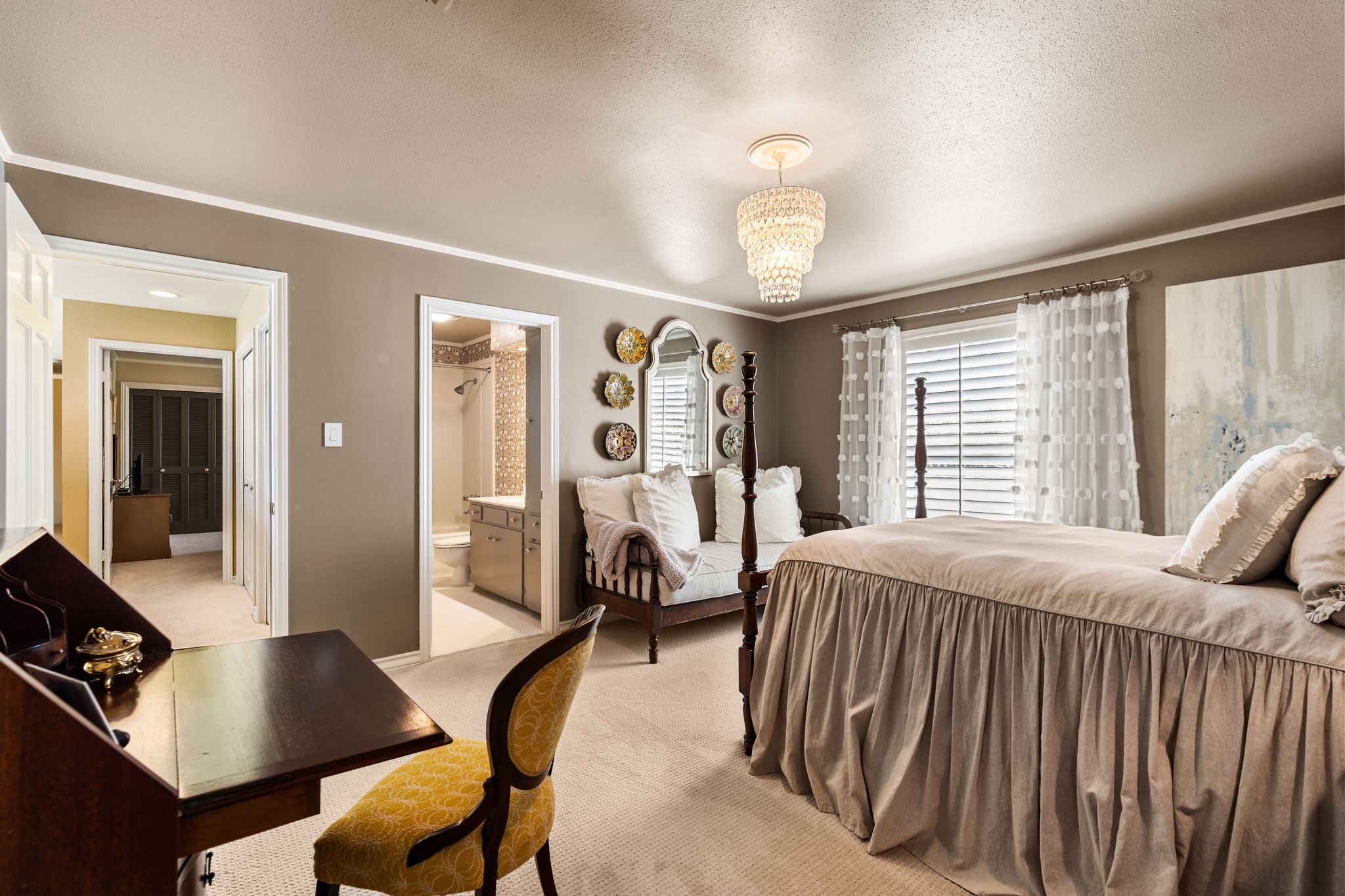 905 Sunny Lane Wharton, TX 77488 - Photo 35 of 50 a bedroom with furniture and a large window