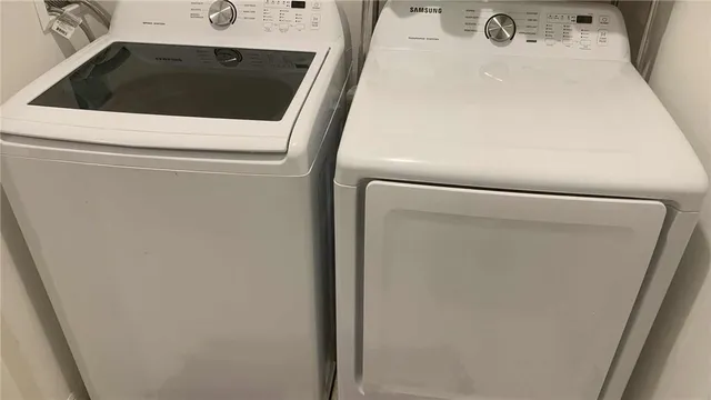 a close view of washer and dryer
