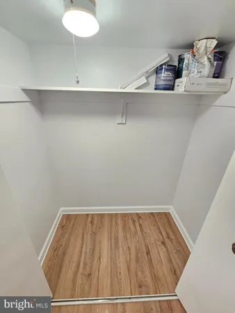 a view of small space with racks on the wall