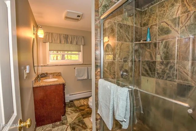 a bathroom with a shower