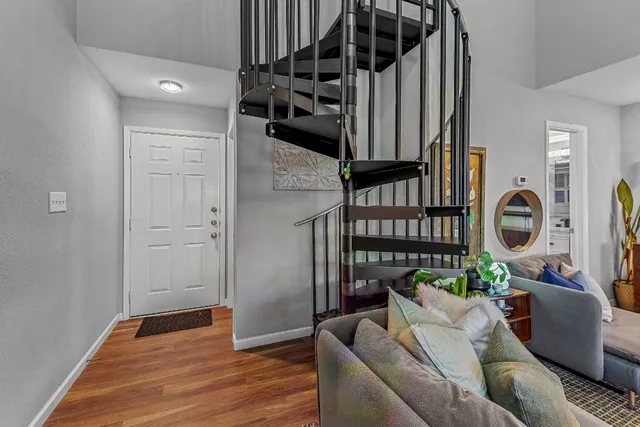 a living room with furniture