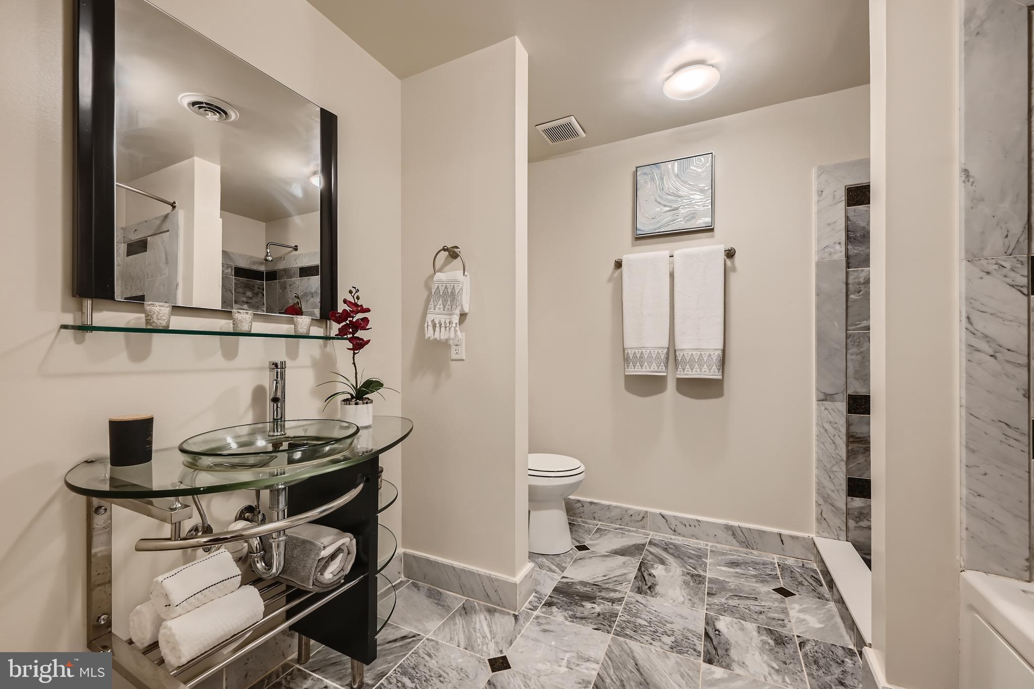 311 West Baltimore Street, Unit 501 Baltimore, MD 21201 - Photo 12 of 28 a bathroom with a sink toilet and shower