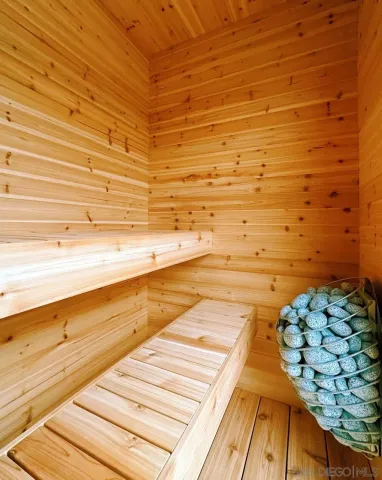 a view of terrace with wooden floor