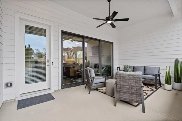 a living room with furniture