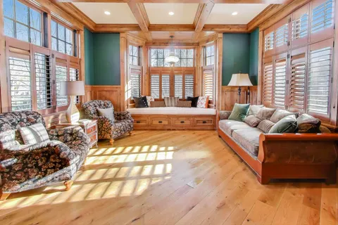 a view of a hallway with mirror