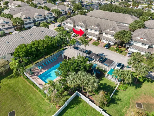 an aerial view of a house