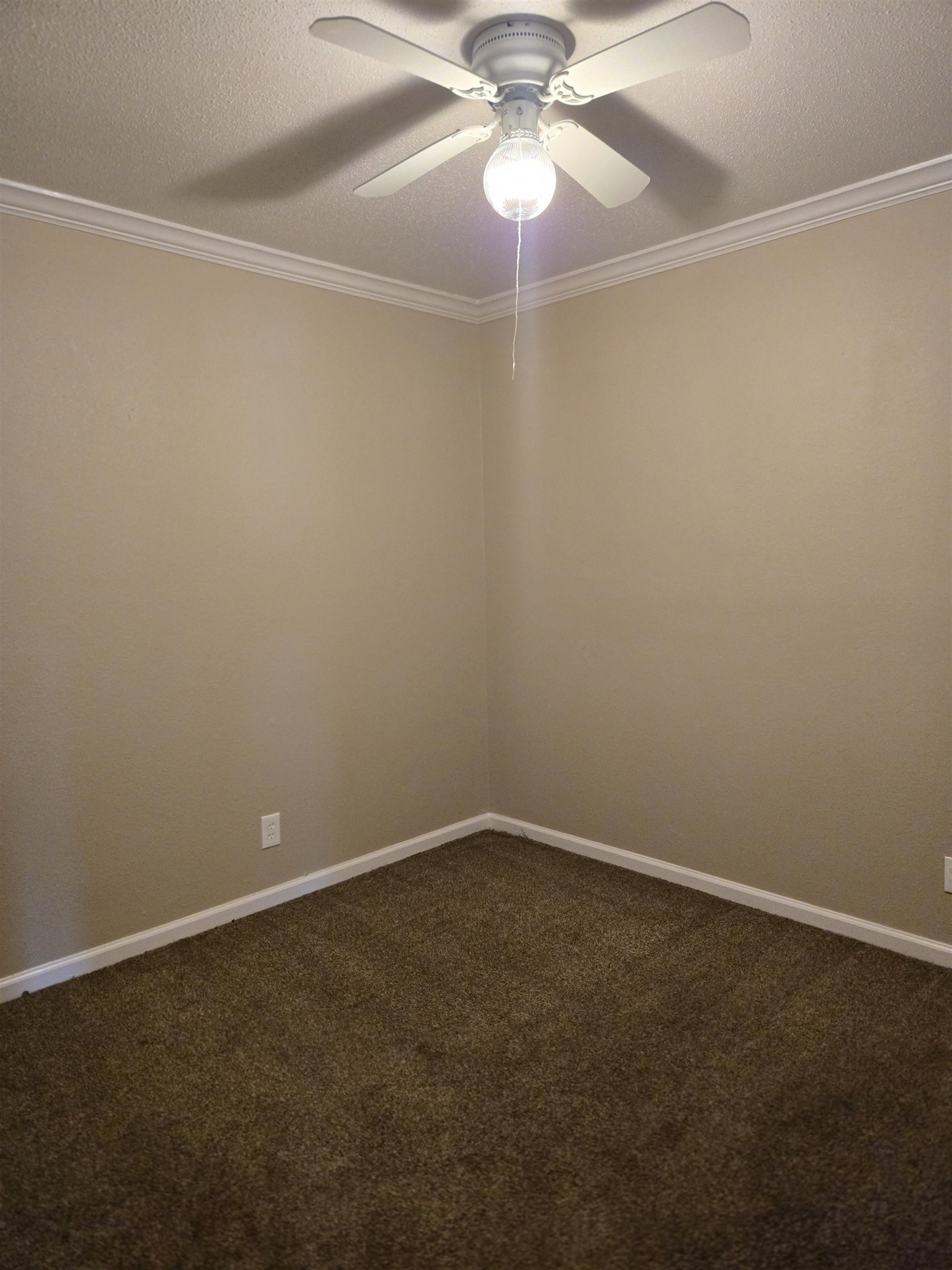 4207 Kenosha Road Memphis, TN 38118 - Photo 20 of 24 Unfurnished room with crown molding, dark carpet, a ceiling fan, and baseboards