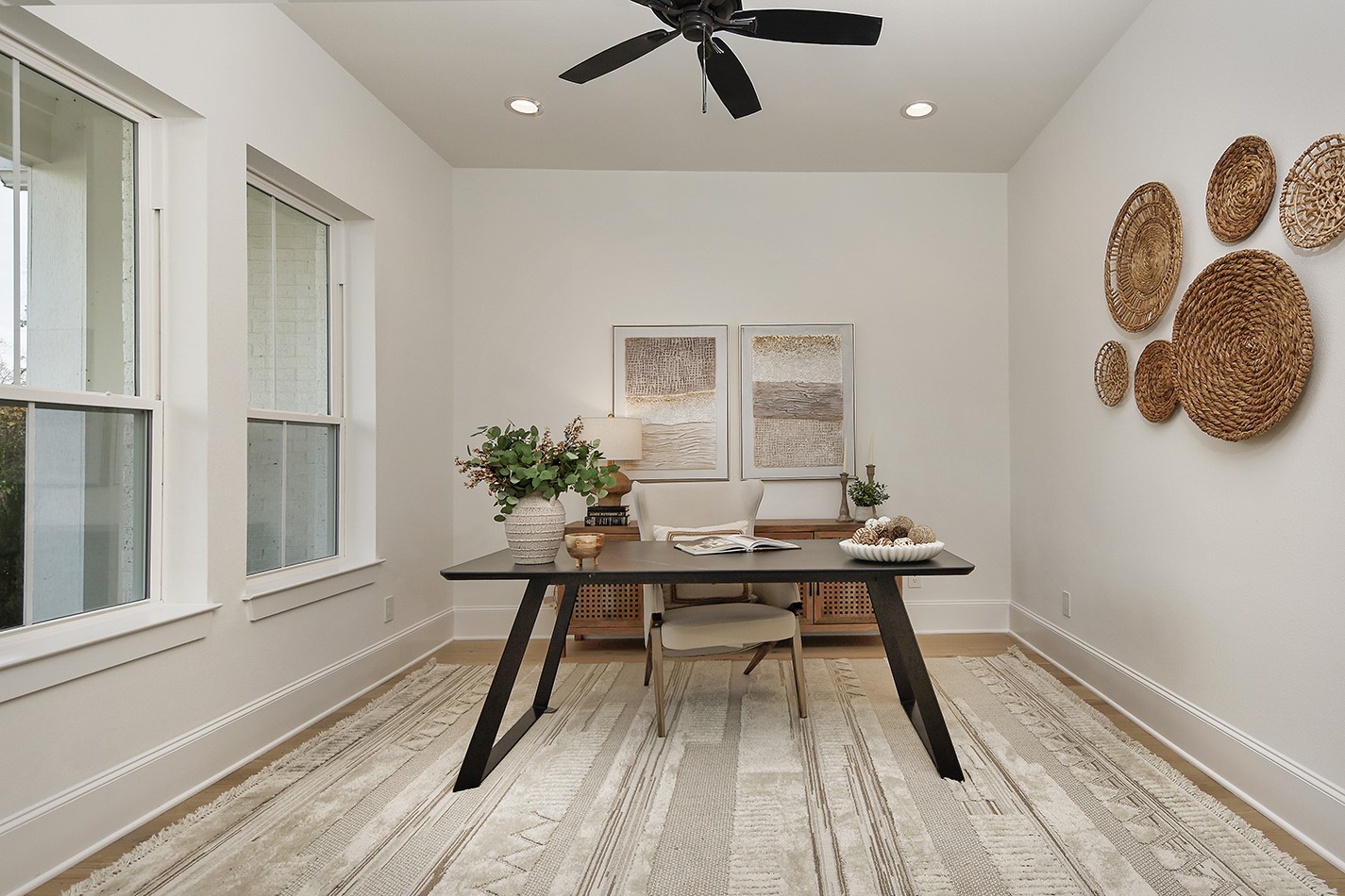 11842 Grand N Road Willis, TX 77378 - Photo 6 of 38 Bright and inviting home office has great natural lighting and white oak wood floors creating the perfect space for work or study.
