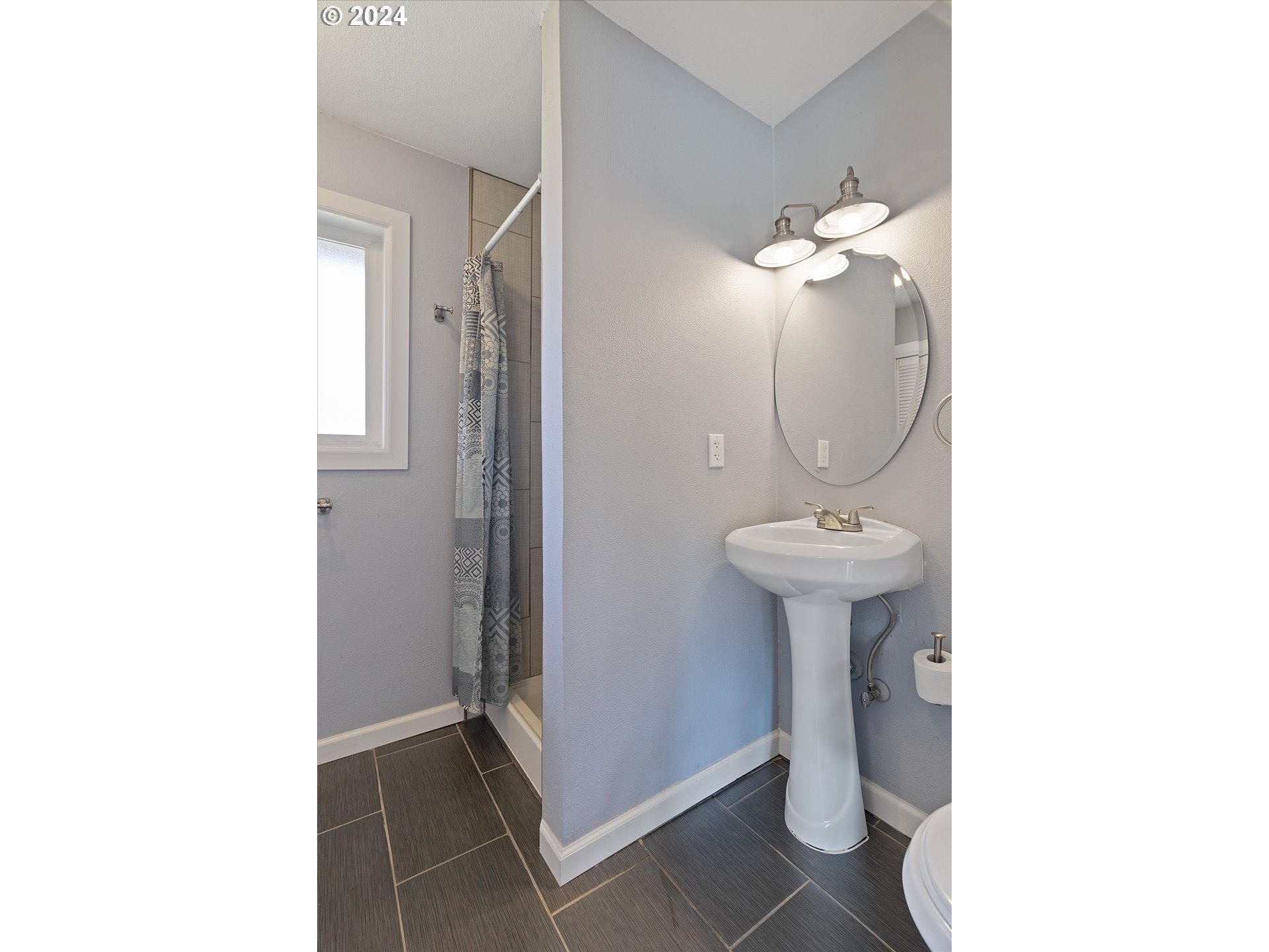 8412 Northeast 27th Avenue Vancouver, WA 98665 - Photo 27 of 36 a bathroom with a sink a light fixture and a mirror