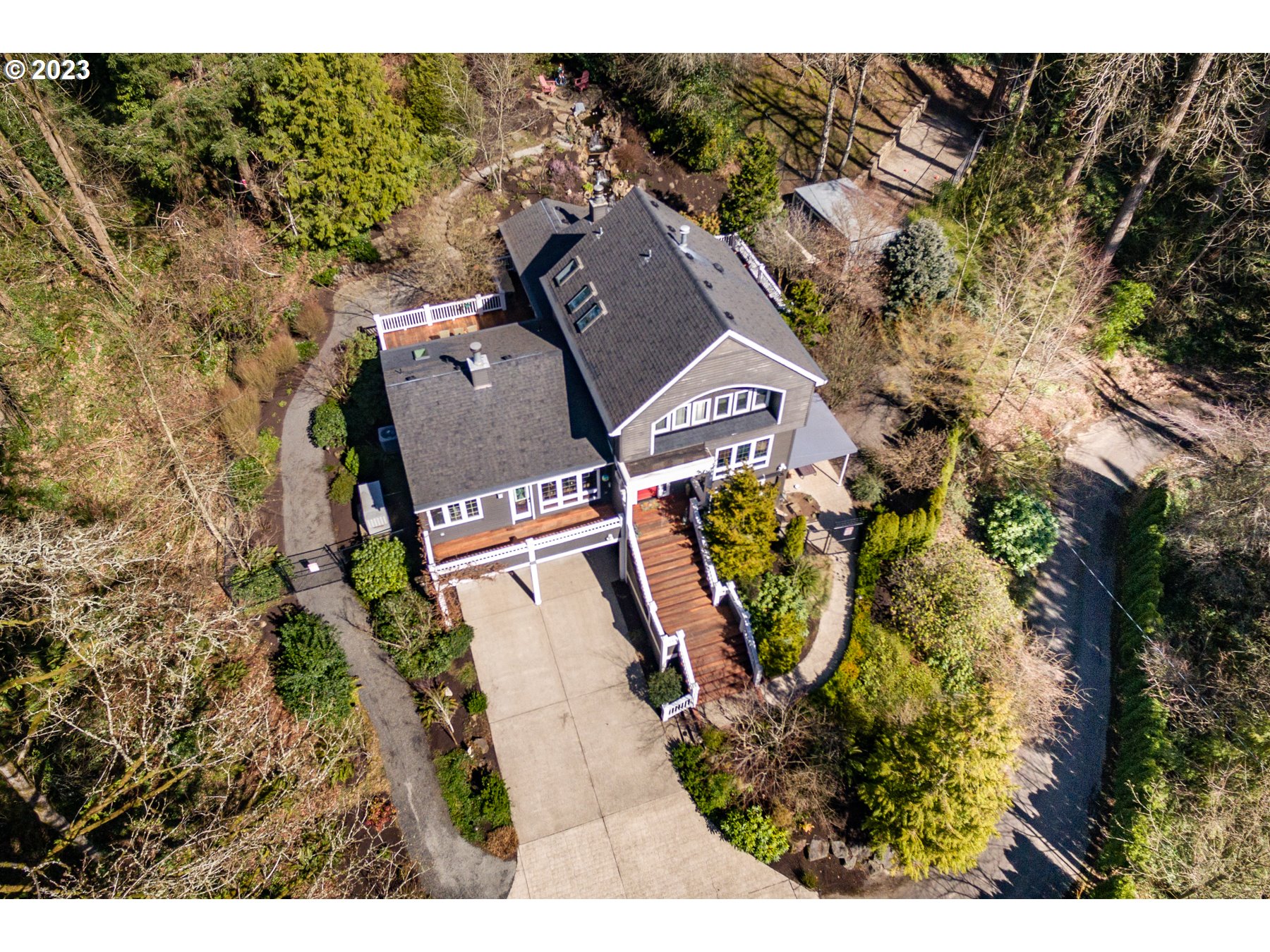 731 Southwest Bancroft Terrace Portland, OR 97239 - Photo 45 of 46 an aerial view of a house with garden space and street view