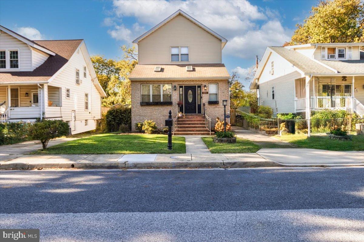 front view of a building with a street