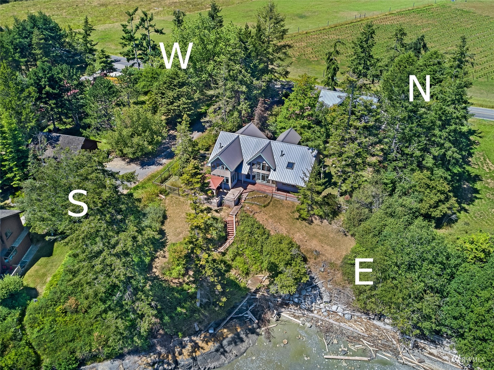 3209 Pear Point Road Friday Harbor, WA 98250 - Photo 21 of 40 an aerial view of a house with a yard