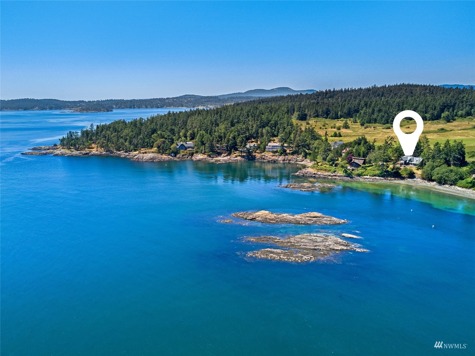 3209 Pear Point Road Friday Harbor, WA 98250 - Photo 23 of 40 an aerial view of a residential houses with outdoor space lake view and mountain view
