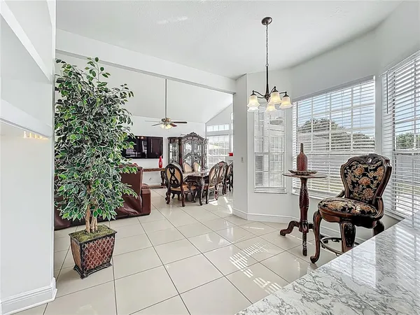 a view of a dining room and livingroom