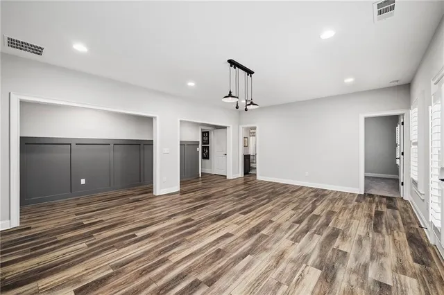 a view of a building with sitting area