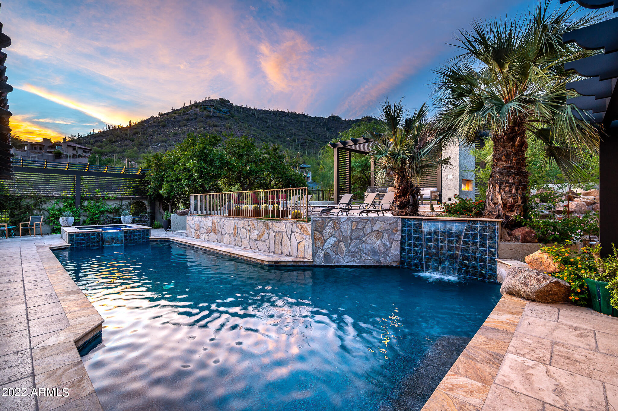 6616 East El Sendero Road Carefree, AZ 85377 - Photo 8 of 89 Backyard Sunset View