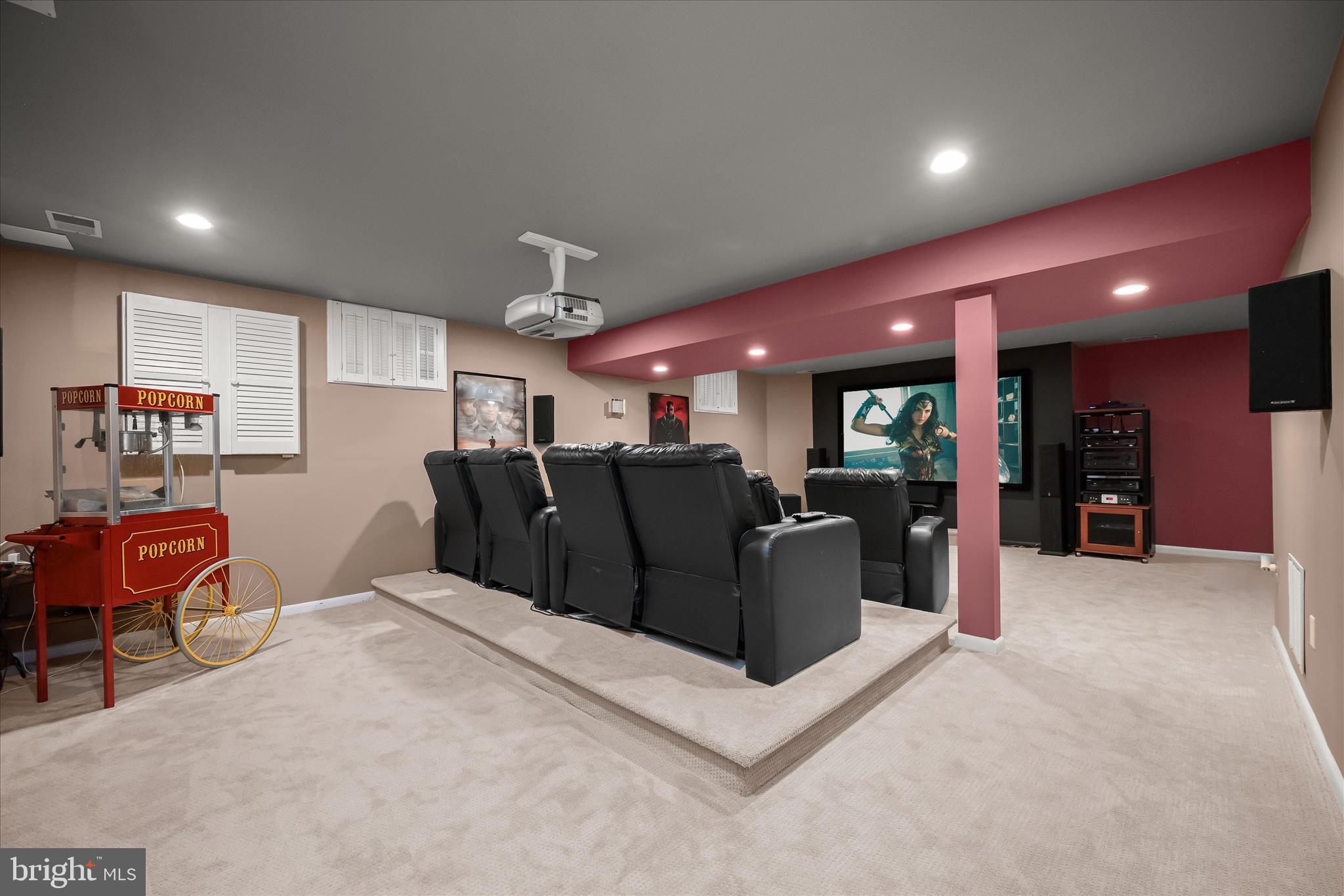 11810 Far Edge Path Columbia, MD 21044 - Photo 45 of 71 Dedicated Home Theater with 100” Screen