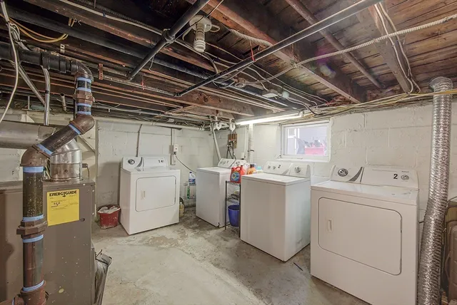 a view of a backyard with large tree