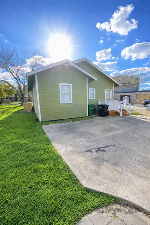 a view of a house with a patio