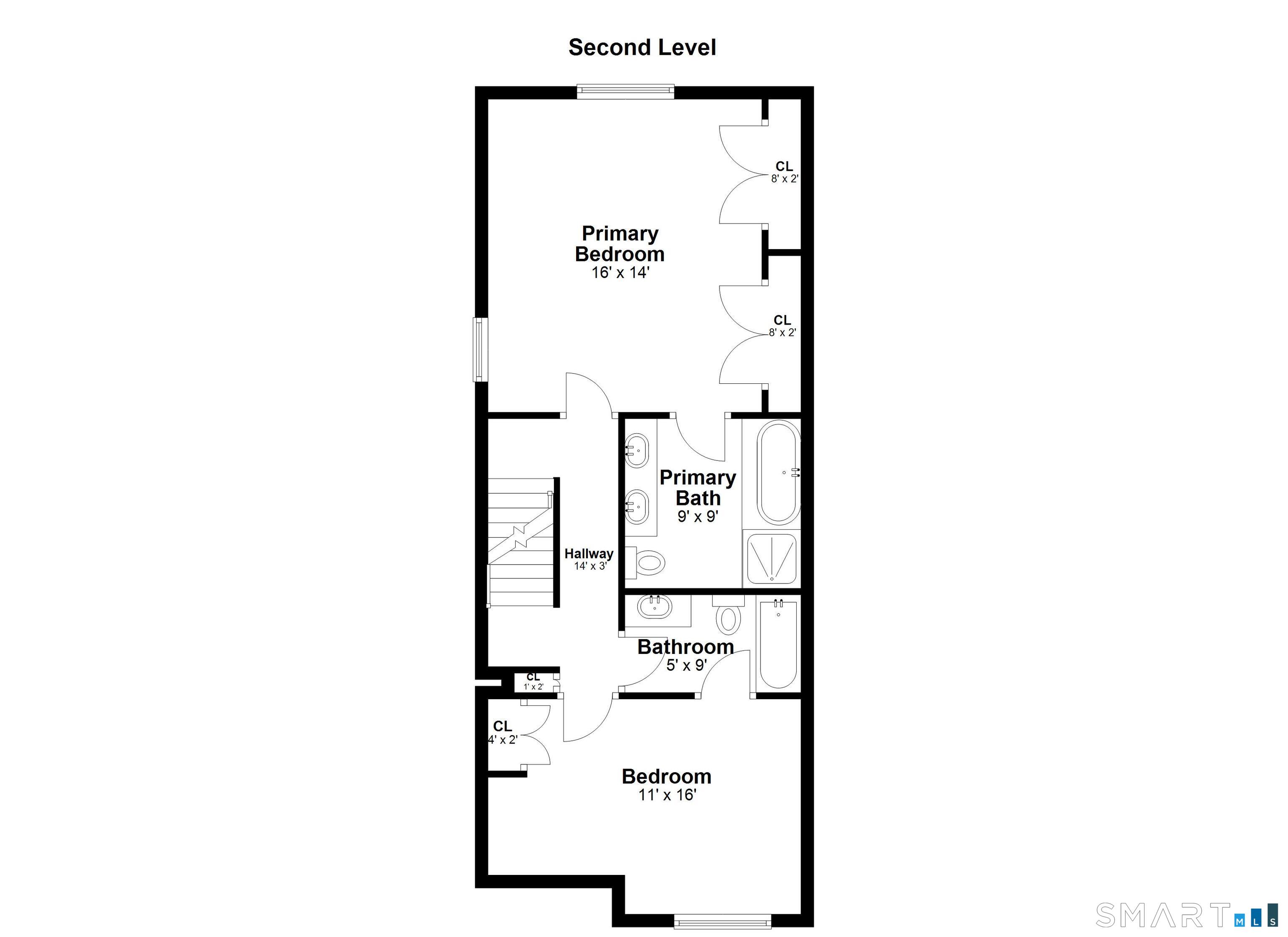 180 Turn Of River Road, Unit 13A Stamford, CT 06905 - Photo 38 of 40 Bedroom Level floorplan